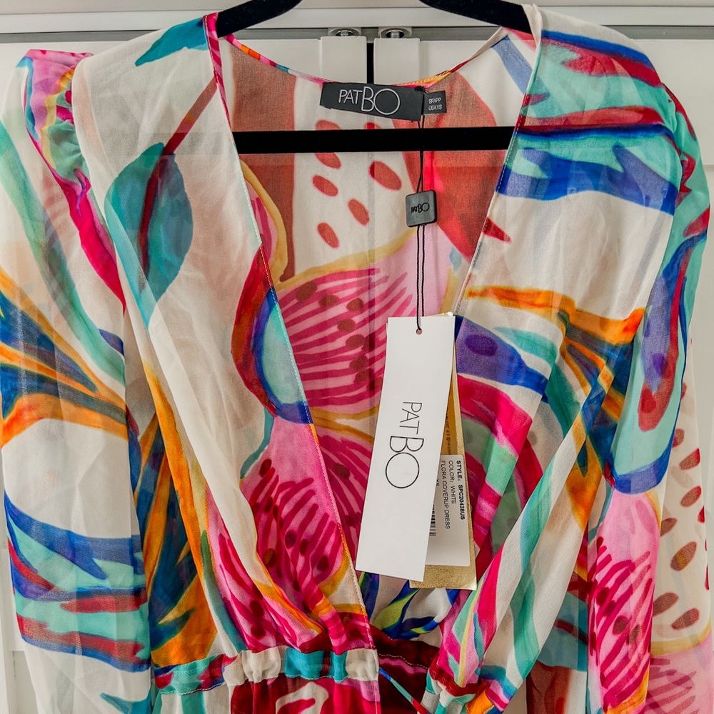 PatBo coverup dress size Xs, NWT, floral sheer - Picture 3 of 5